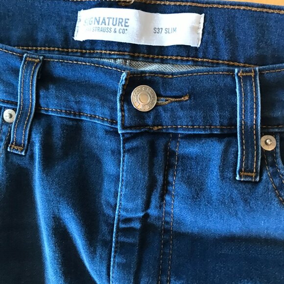 Men’s Patchwork Jeans, Size 36-30: Upcycled Distressed Denim on Denim Patches - Picture 4 of 10